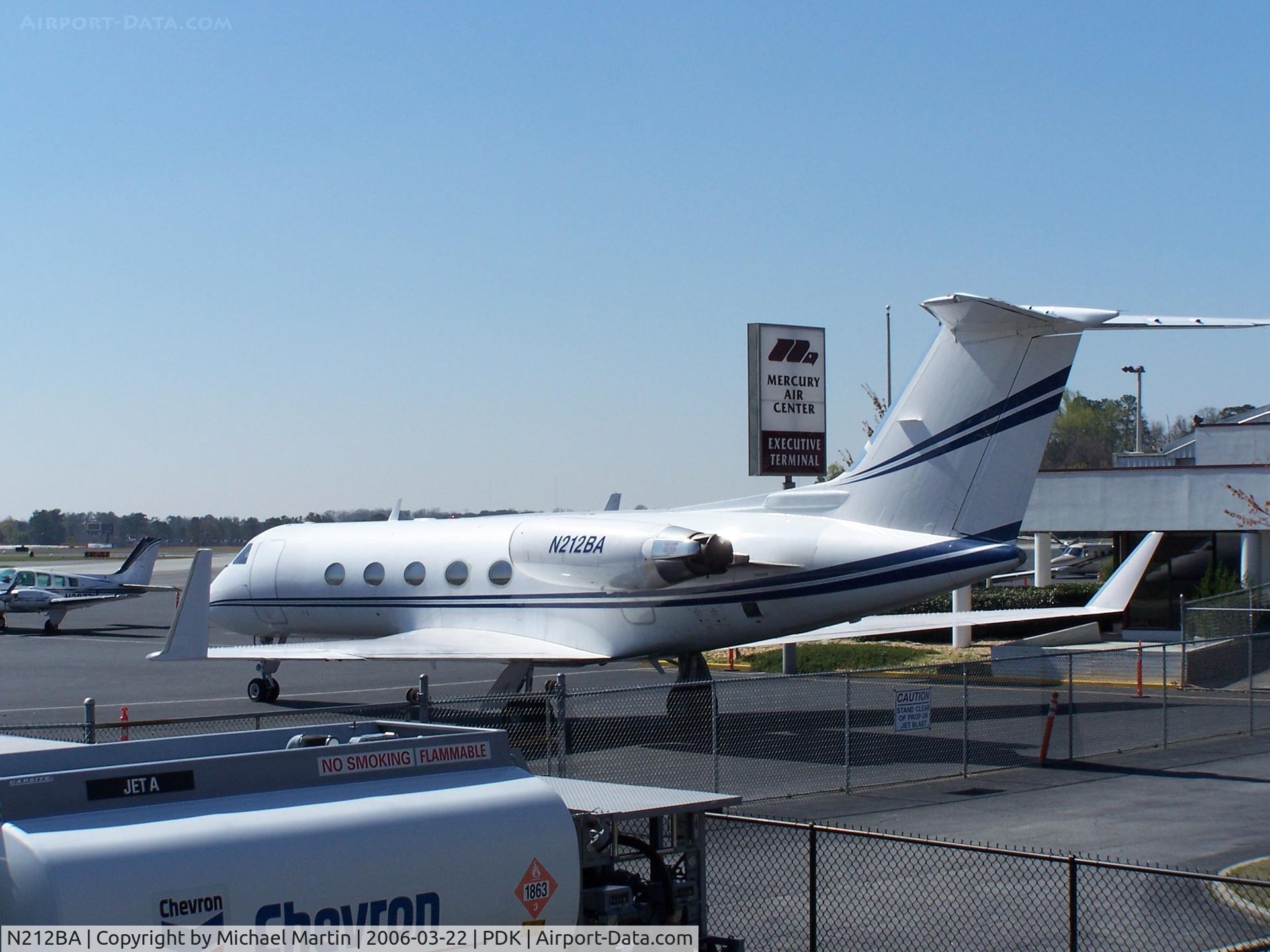 N212BA, 1982 Gulfstream American G-1159A Gulfstream III C/N 353, Tied Down @ Mercury Air Center with other A/C