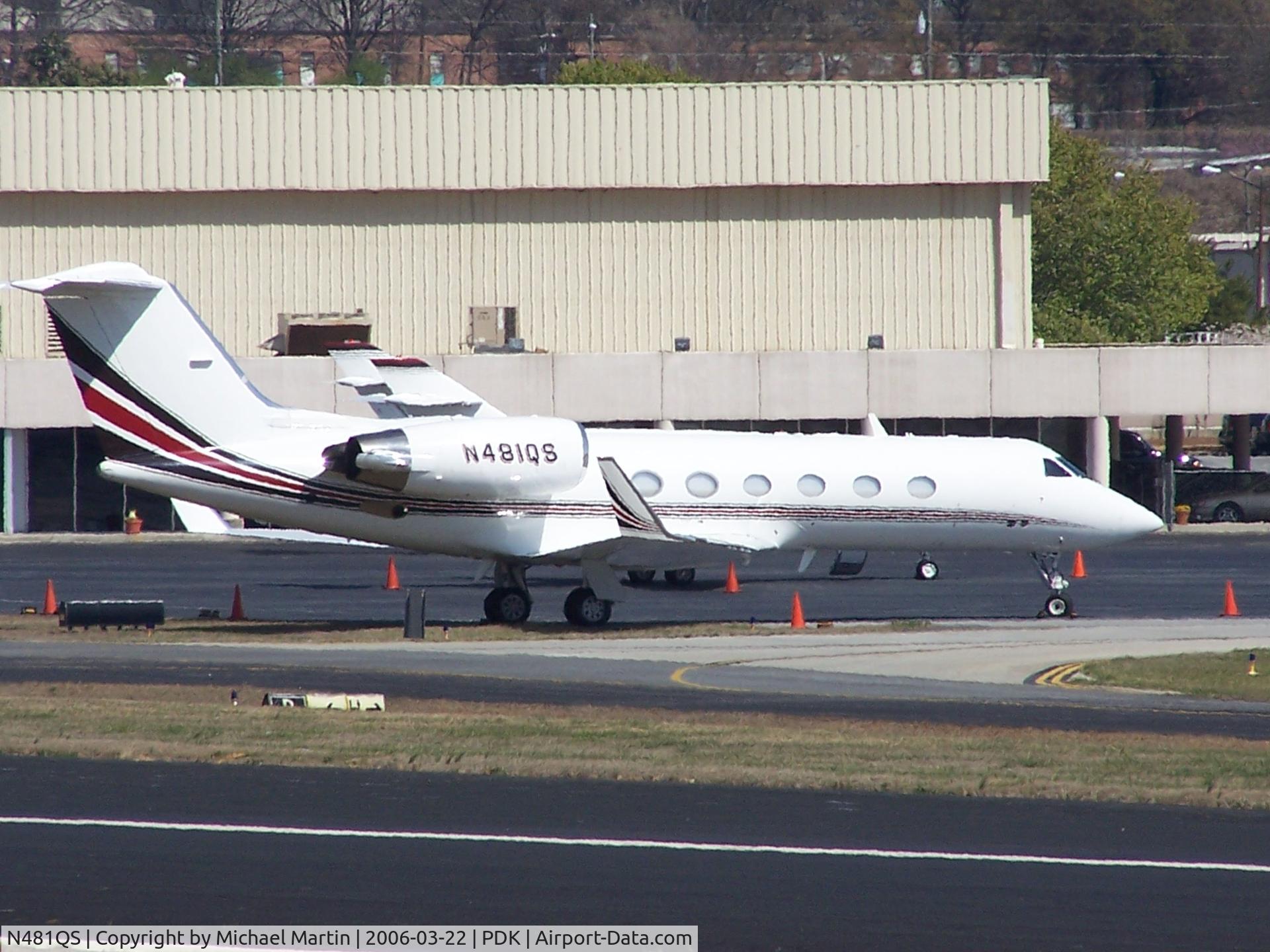 N481QS, 2004 Gulfstream Aerospace Gulfstream IV C/N 1281, Tied down @ Signature Flight Services (Long range photo - pardon image)