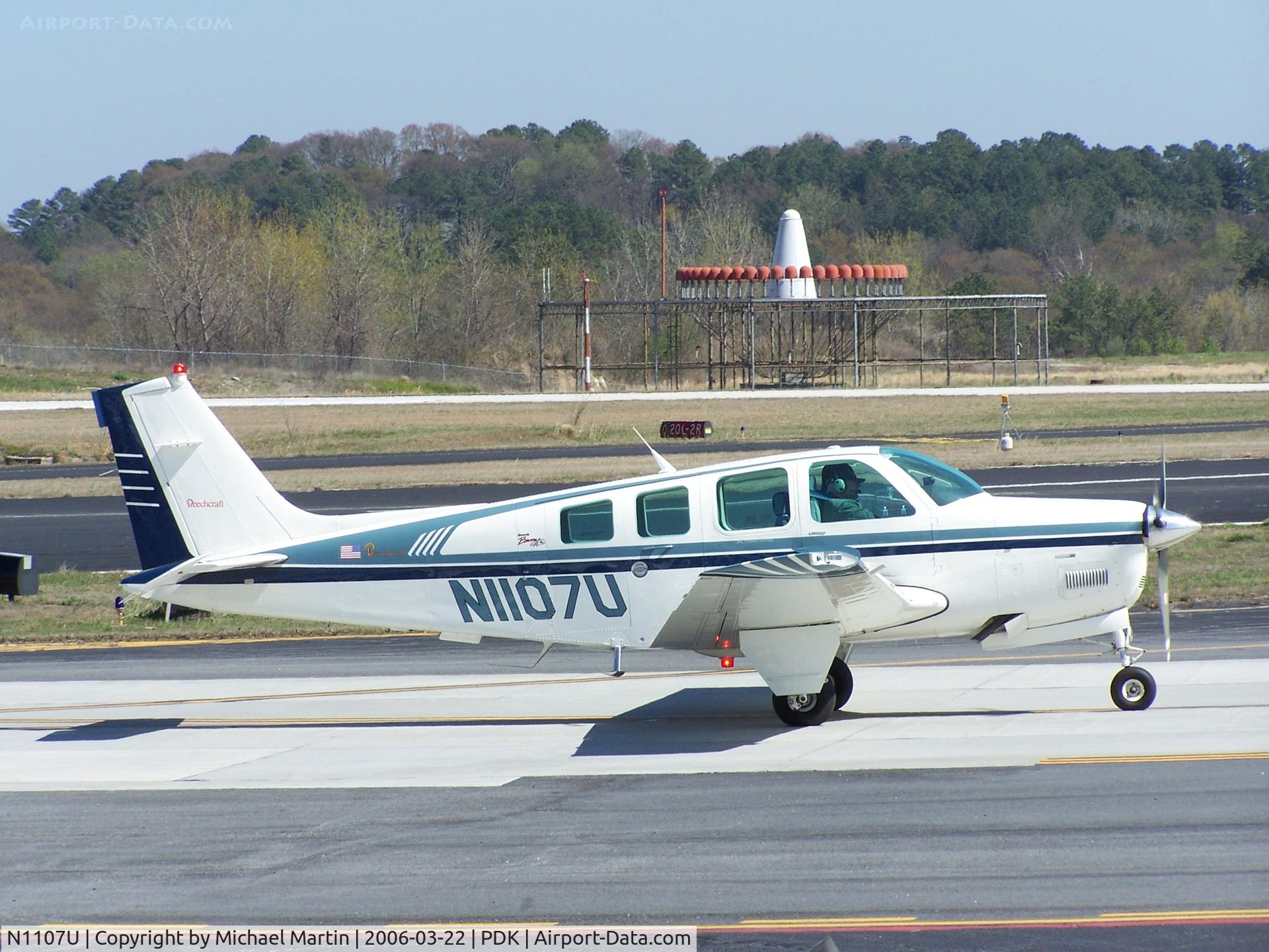 N1107U, 1997 Raytheon Aircraft Company A36 Bonanza C/N E-3077, Taxing to Runway 2R