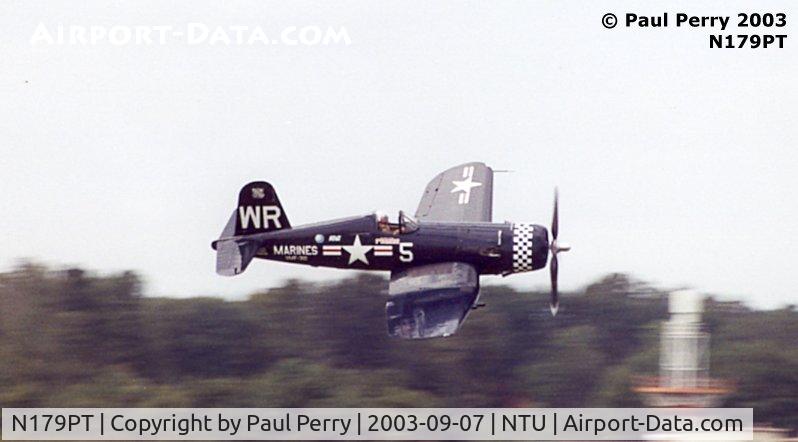 N179PT, 1948 Vought F4U-5 Corsair C/N Not found (Bu122179), Fast moving Corsair on the deck