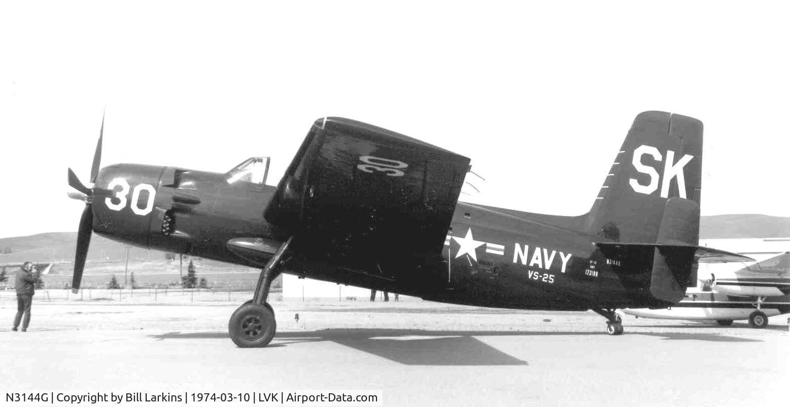 N3144G, Grumman AF-2S C/N 123100, Ex Air Tanker just out of the paint shop.