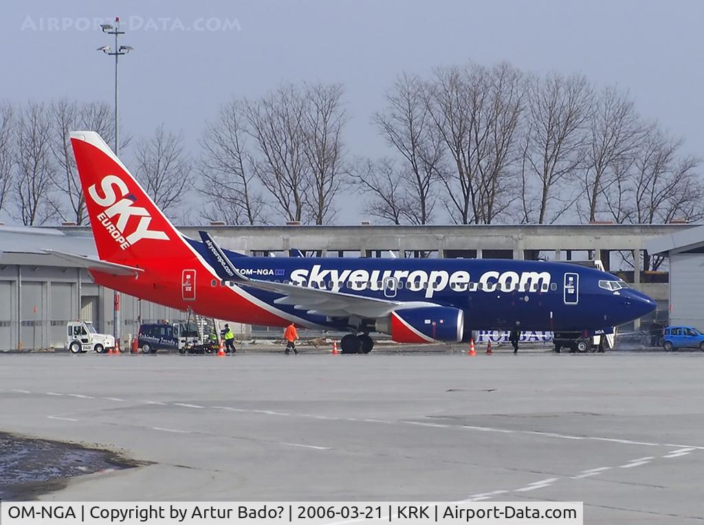OM-NGA, 2006 Boeing 737-76N C/N 32684, Sky Europe - first time in Krakow-Balice