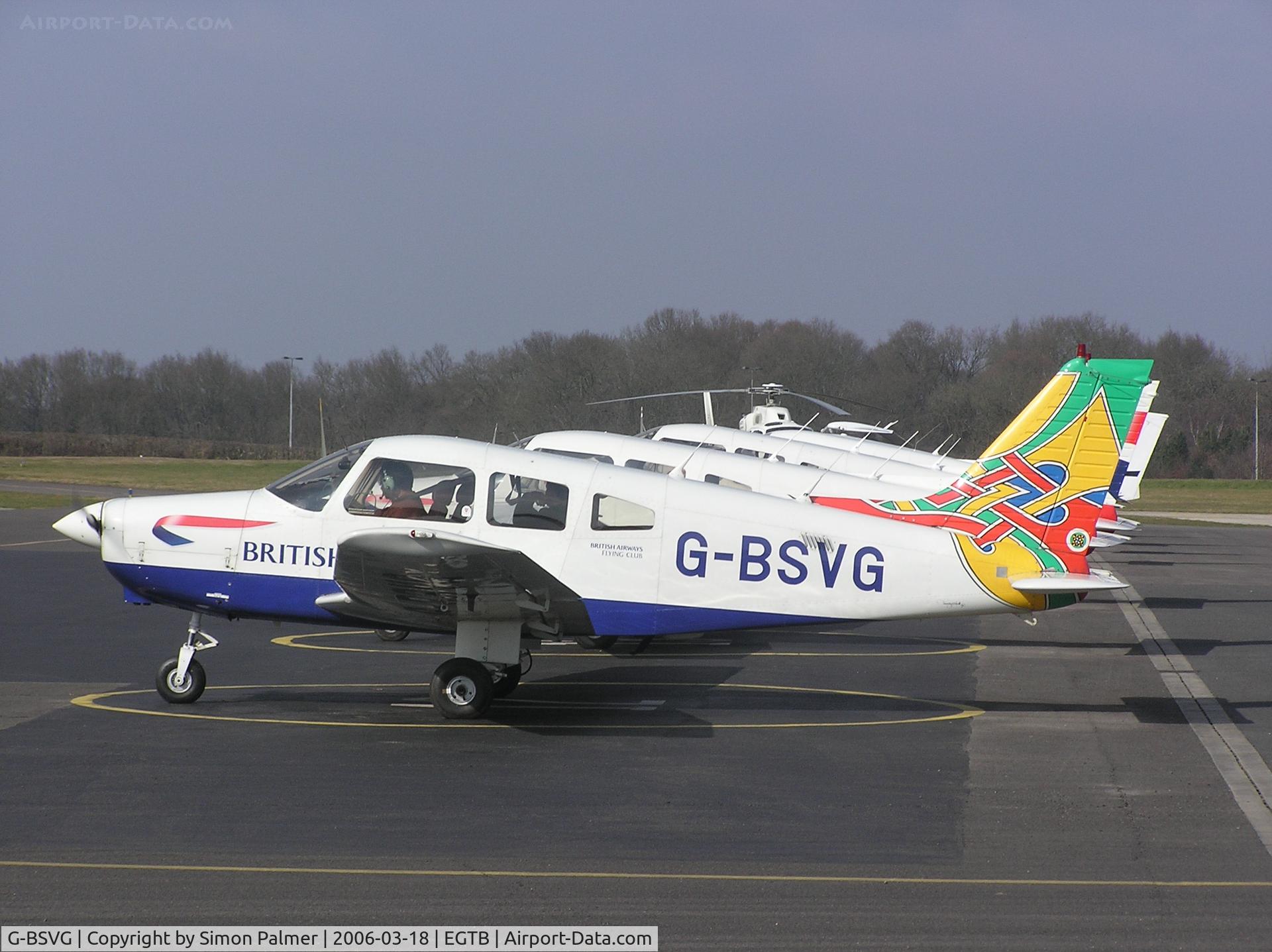 G-BSVG, 1984 Piper PA-28-161 Cherokee Warrior II C/N 28-8516013, PA28 of British Airways Flying Club at Booker