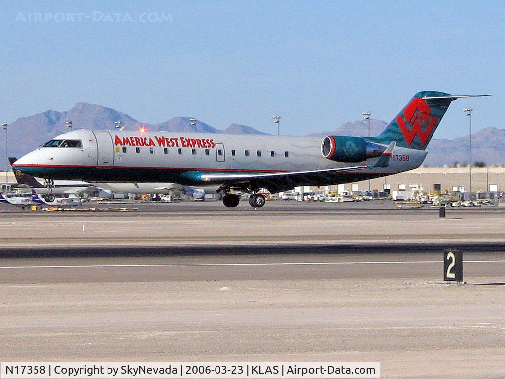 N17358, Bombardier CRJ-200LR (CL-600-2B19) C/N 7358, America West Express / Bombardier Inc CL-600-2B19