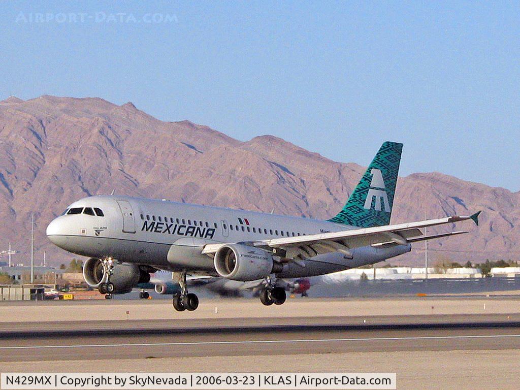 N429MX, 2001 Airbus A319-112 C/N 1429, Mexicana Airlines / Airbus A319-112