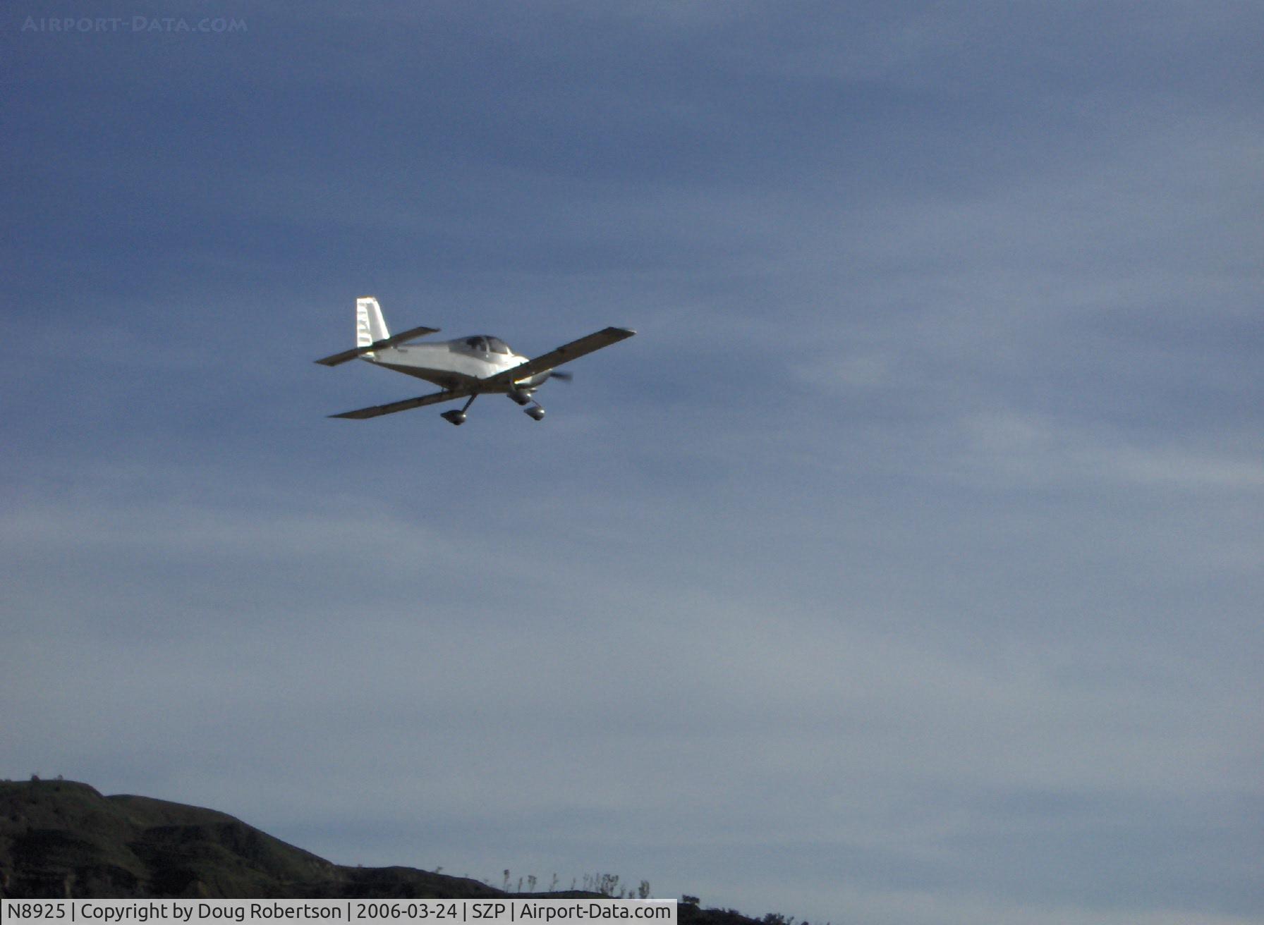N8925, 2006 Vans RV-10A C/N 003, 2006 Lee Tracy Saylor LT3 VAN'S RV-10A 4 place, Ser.003, Lycoming IO-540 300 Hp, takeoff climbout from Runway 22, 4th flight from 16 month build-completion, aircraft not painted yet