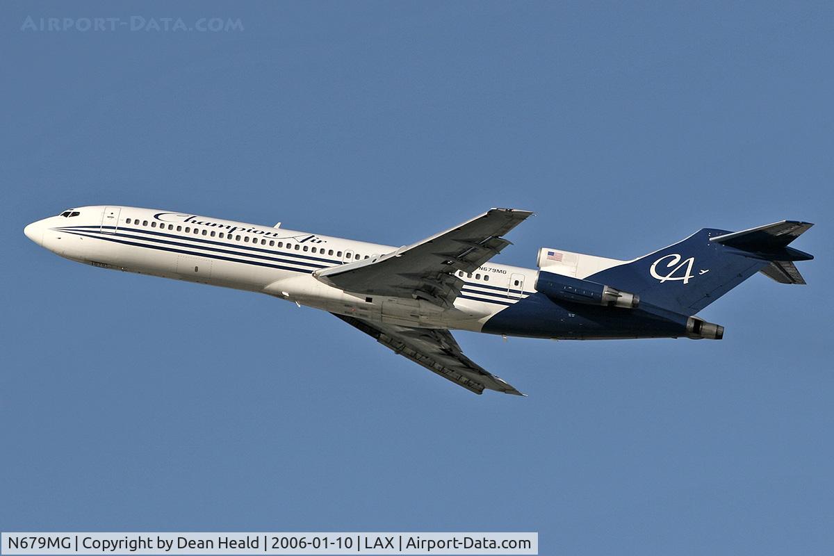 N679MG, 1982 Boeing 727-225 C/N 22557, Champion Air N679MG departing LAX RWY 25R on a clear January afternoon.