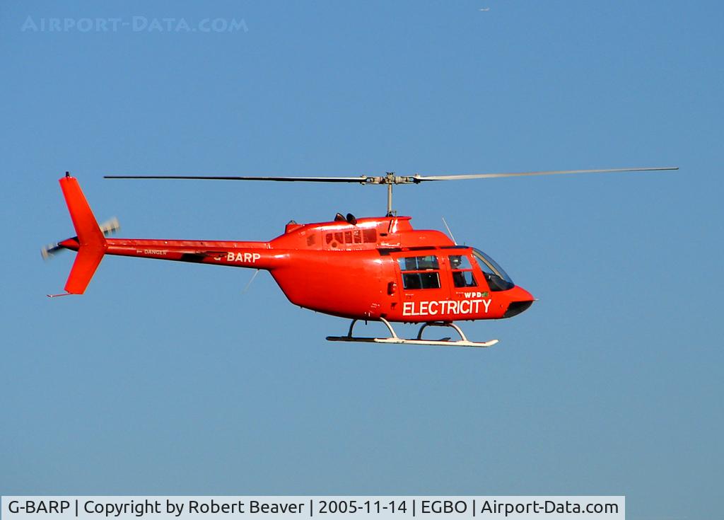 G-BARP, 1973 Bell 206B JetRanger II C/N 967, Bell 206B Jet Ranger II owned by Western Power Distribution (Halfpenny Green)