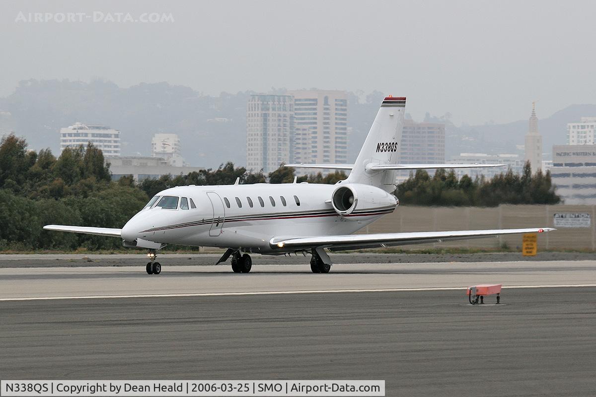 N338QS, 2004 Cessna 680 Citation Sovereign C/N 6800011, Cessna Citation Sovereign N338S on RWY 21 on an overcast day departing for San Francisco International Airport (KSFO).
