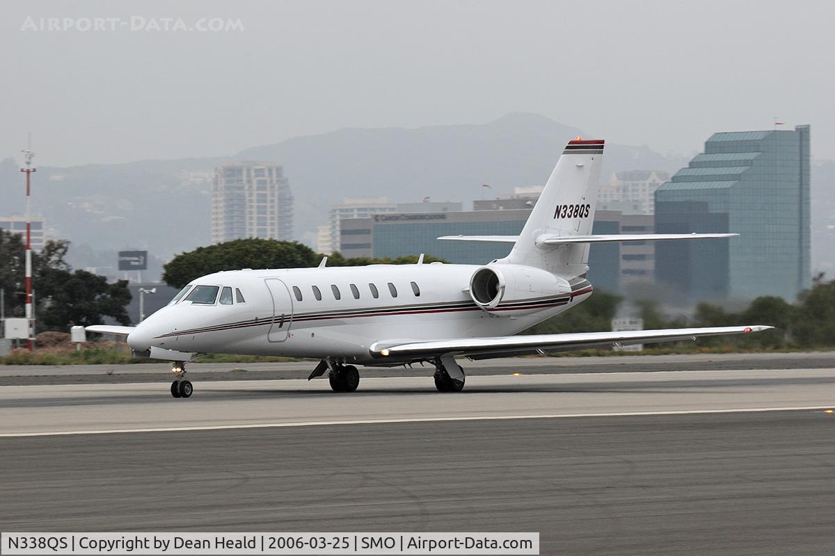 N338QS, 2004 Cessna 680 Citation Sovereign C/N 6800011, Cessna Citation Sovereign N338S begiining her take-off roll on RWY 21 on an overcast day departing for San Francisco International Airport (KSFO).