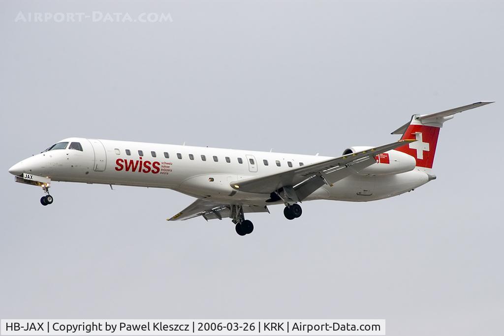 HB-JAX, 2002 Embraer EMB-145LU (ERJ-145LU) C/N 145588, Swiss has substituted after Styrian Spirit bankrupcy