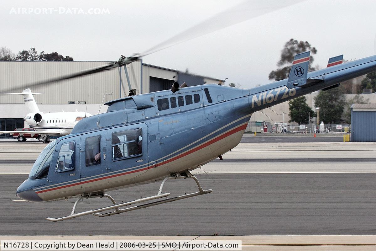 N16728, Bell 206L LongRanger C/N 45073, Helicopter N16728 (Bell 206L) lifting off - providing rides to the public at Santa Monica Airport (KSMO).
