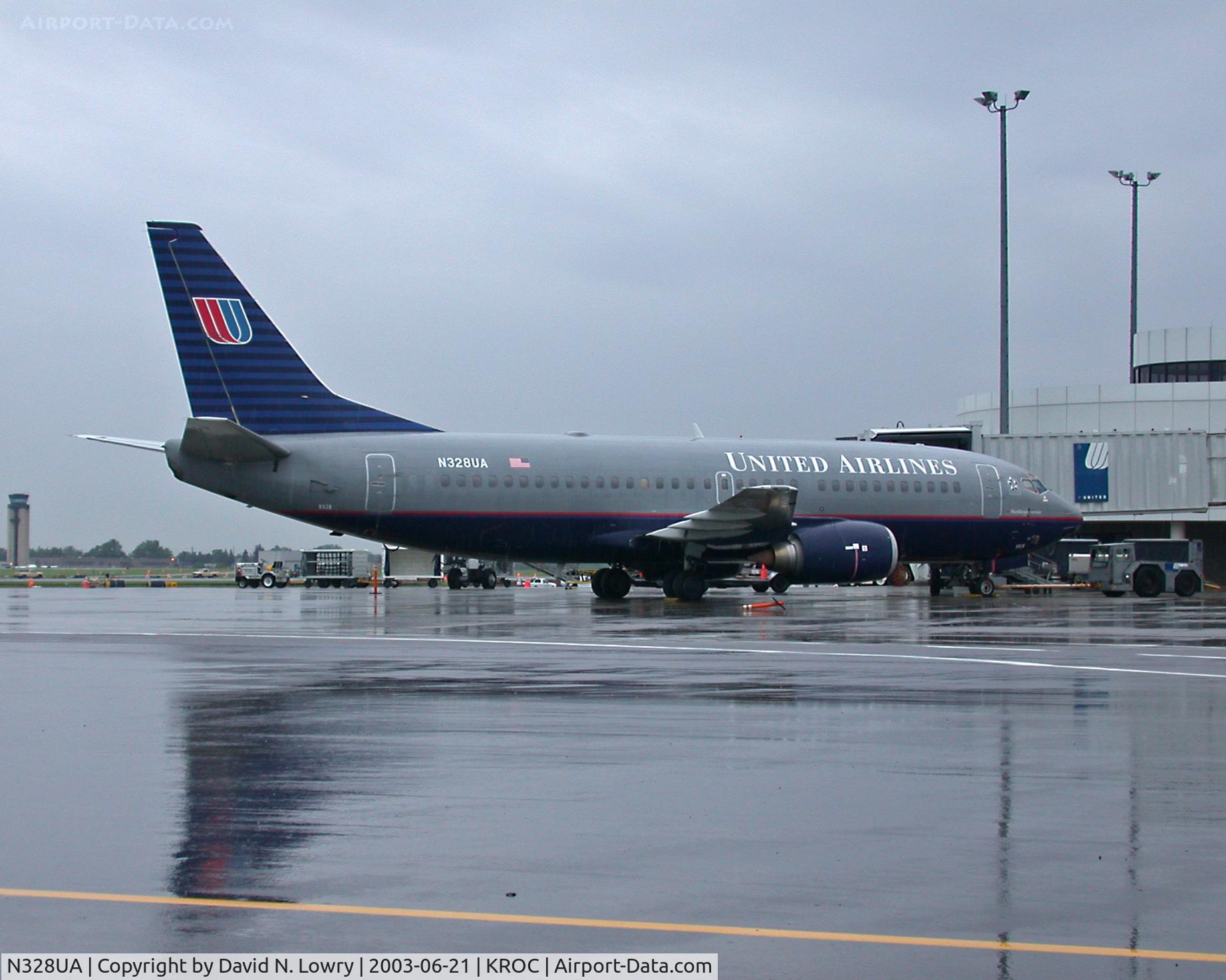 N328UA, 1988 Boeing 737-322 C/N 24148, N328UA at KROC.