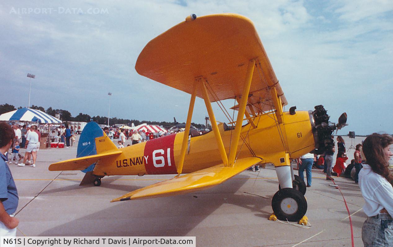 N61S, 1941 Boeing N2S-4 Kaydet (A75N1) C/N 75-3706, Static Display at Seymoure Johnson AFB Oct. 1989
