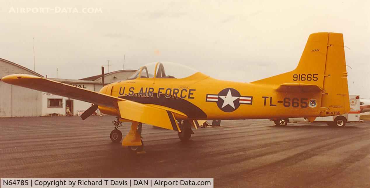N64785, North American T-28A Trojan C/N 155-177, T-28 Trojan  Stopover at Danville Va. in 1989