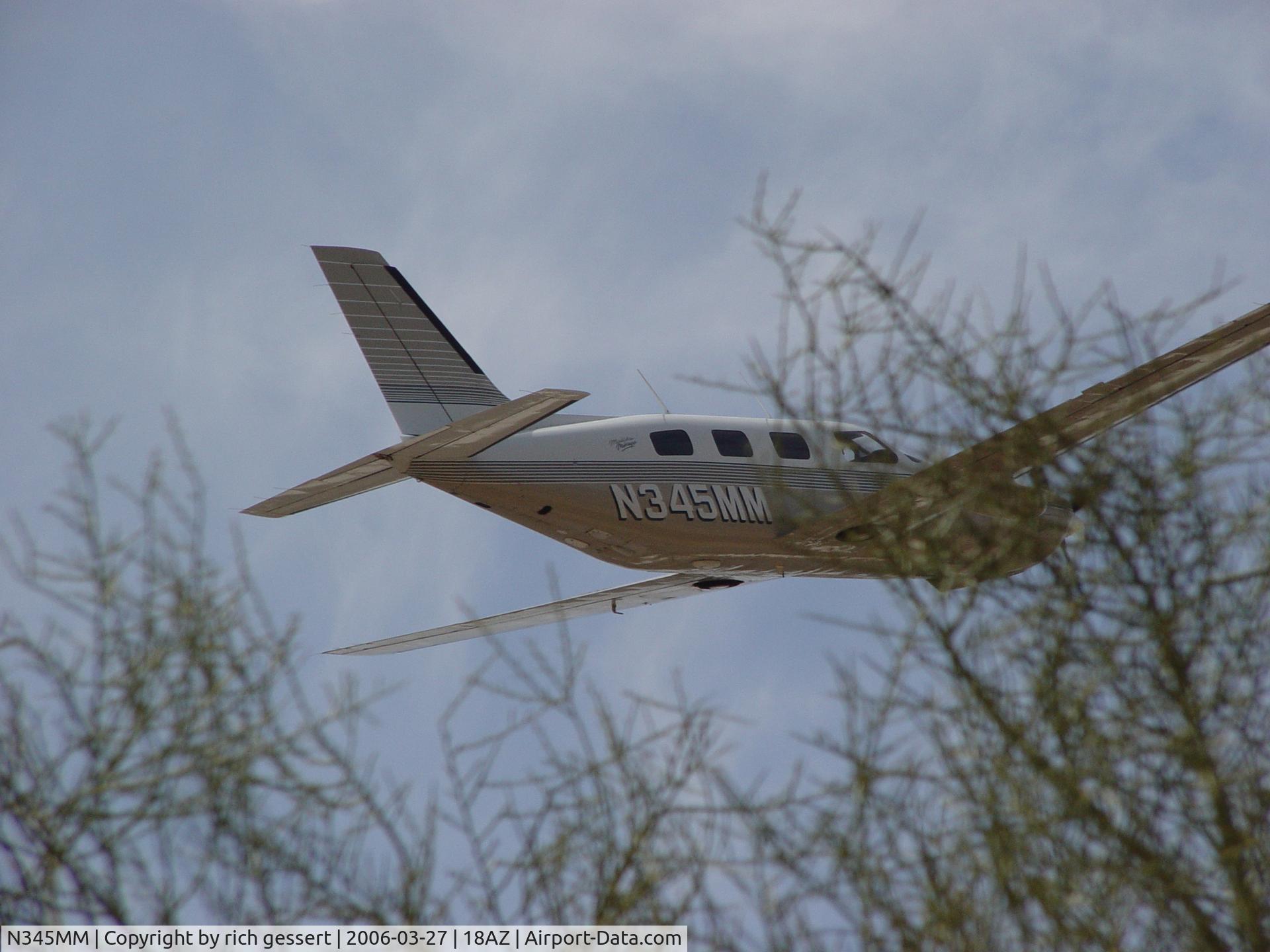 N345MM, 1990 Piper PA-46-350P Malibu Mirage C/N 4622112, takeoff 18AZ mid-runway