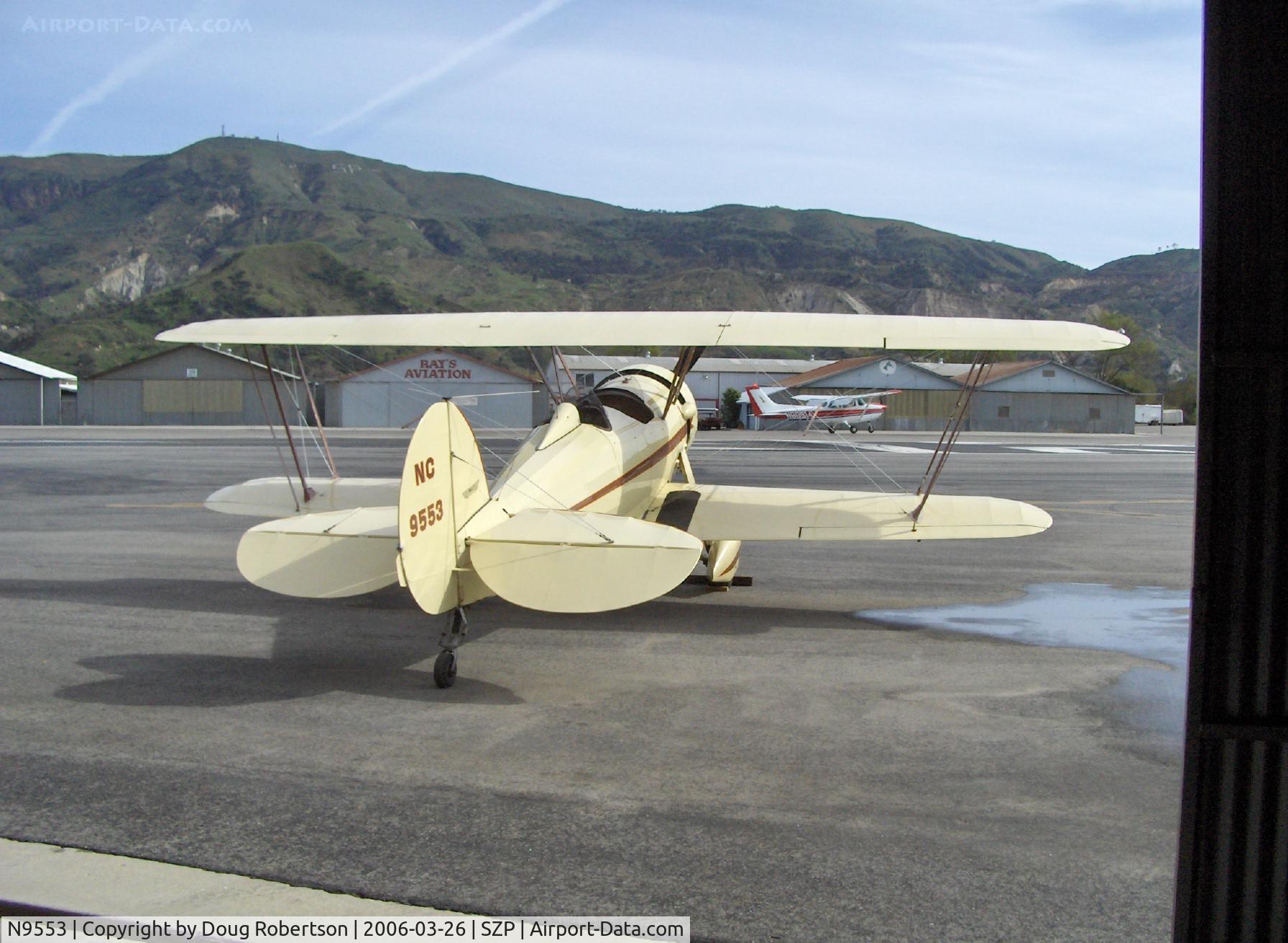 N9553, 1929 Waco ATO TAPERWING C/N A-44, NuWaco ATO TAPERWING semi-replica, Jacobs R755 B-2 275 Hp, Note: four ailerons on tapered wings