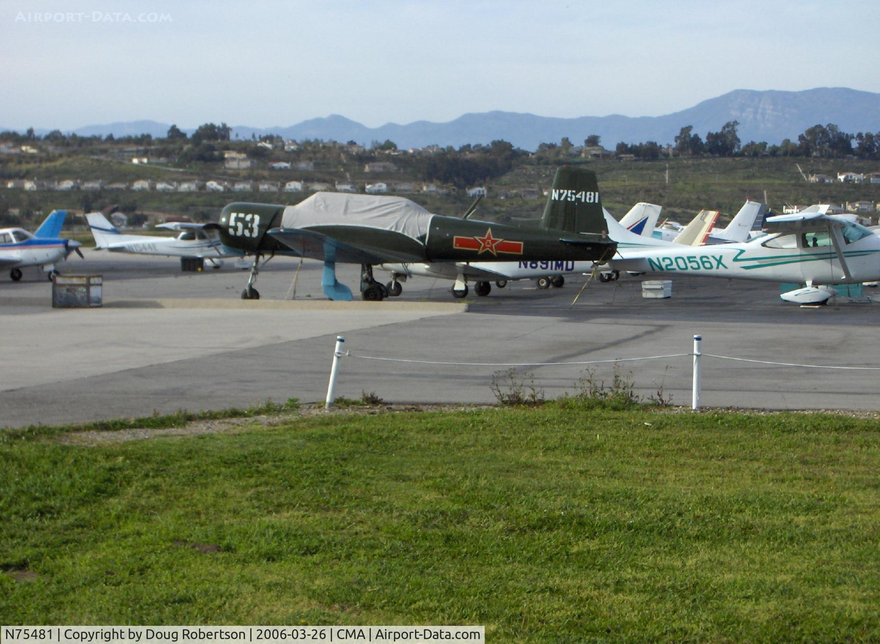 N75481, 1972 Nanchang CJ-6A C/N 2951272, 1972 Nanchang China CJ-6, Huosai 6A 9 cylinder radial 285 Hp