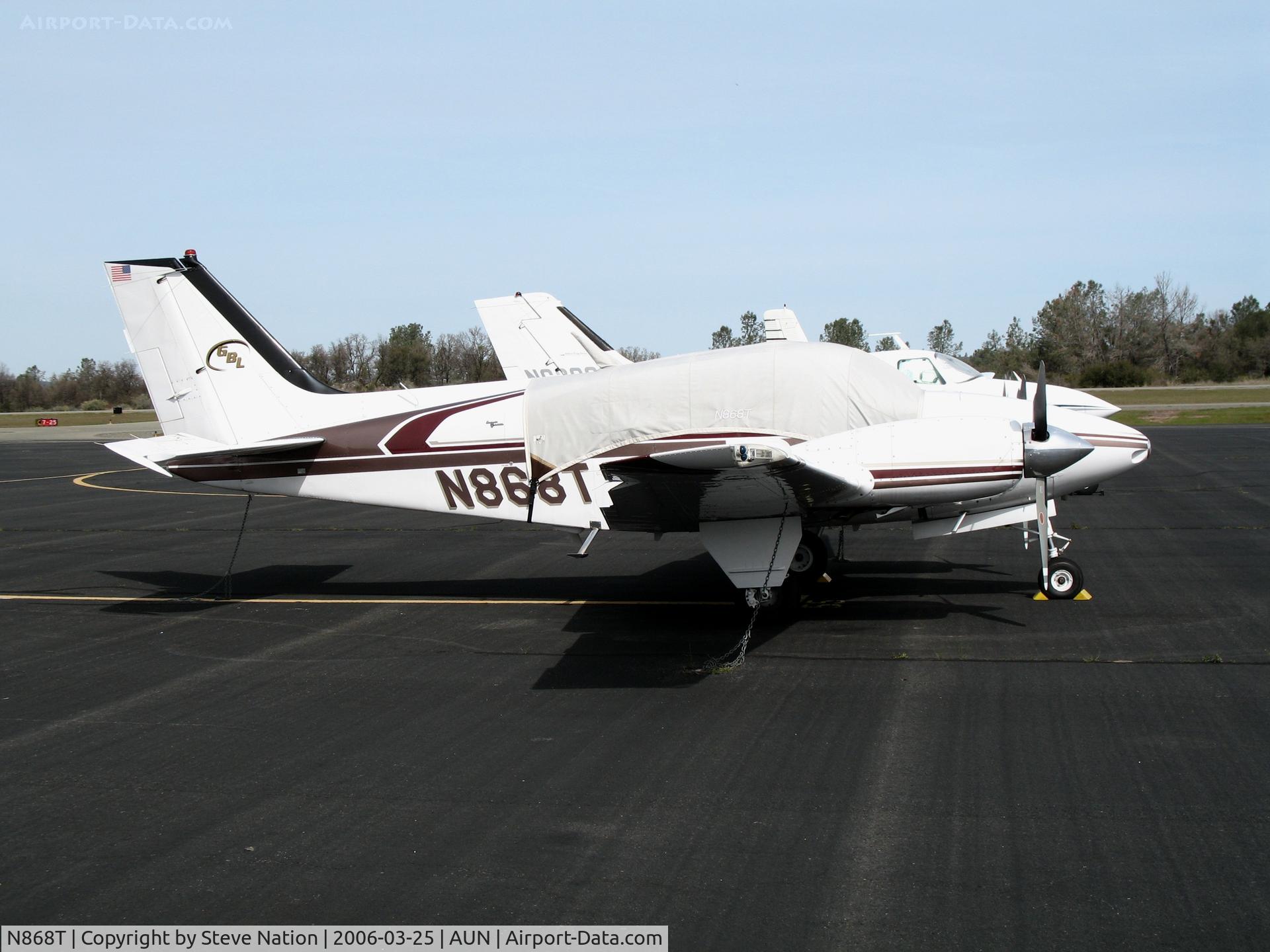 N868T, 1964 Beech 95-B55 (T42A) Baron C/N TC-703, 1964 Beech 95-B55 with GBL titles and cover at Auburn Municipal Airport, CA