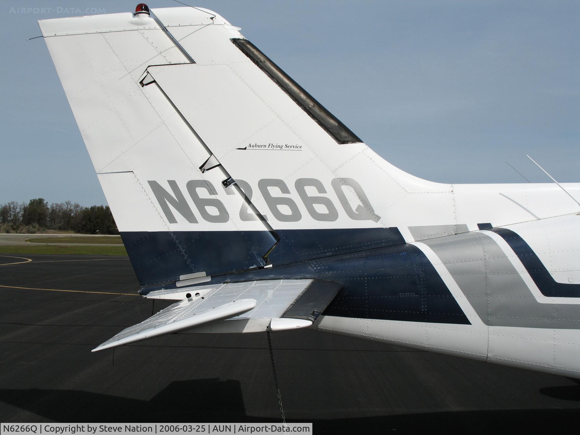 N6266Q, 1969 Cessna 401A C/N 401A0066, close-up of Auburn Flying Service titles on 1966 Cessna 401A at Auburn Municipal Airport, CA