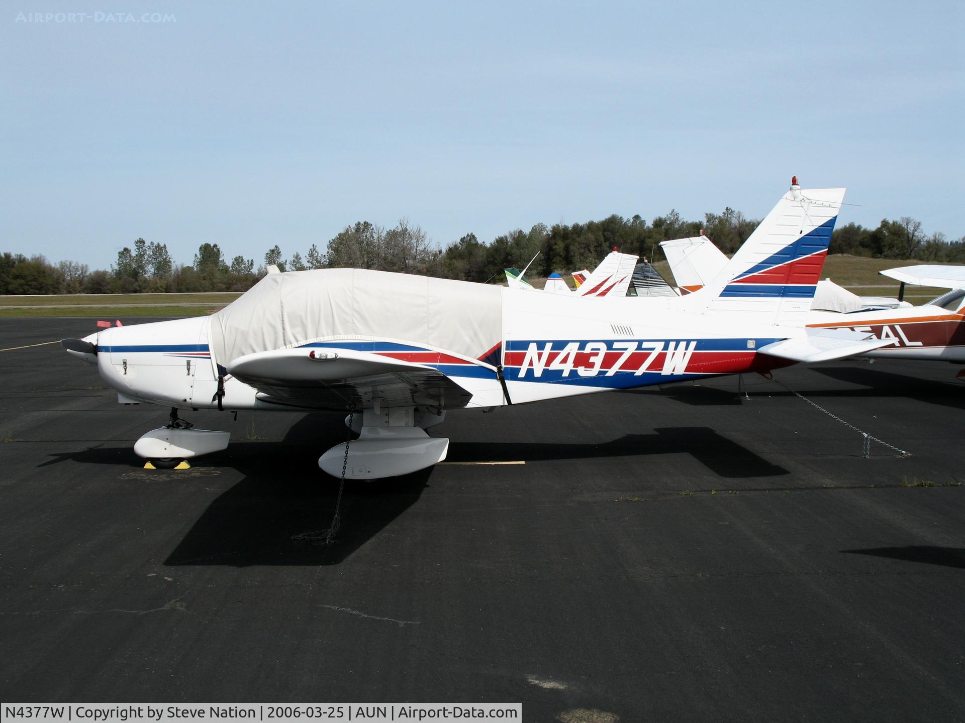 N4377W, 1984 Piper PA-28-161 C/N 28-8516006, 1984 Piper PA-28-161 with cover at Auburn Municipal Airport, CA