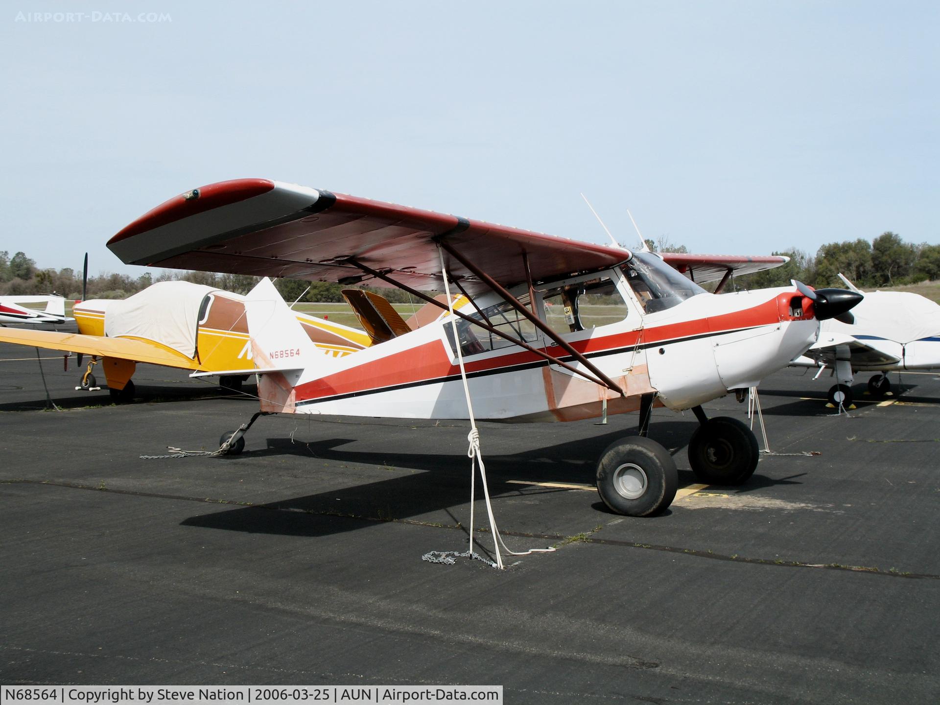 N68564, 1972 Bellanca 7GCBC C/N 394-72, 1972 Bellanca 7GCB with oversized tires and minus rudder at Auburn Municipal Airport, CA
