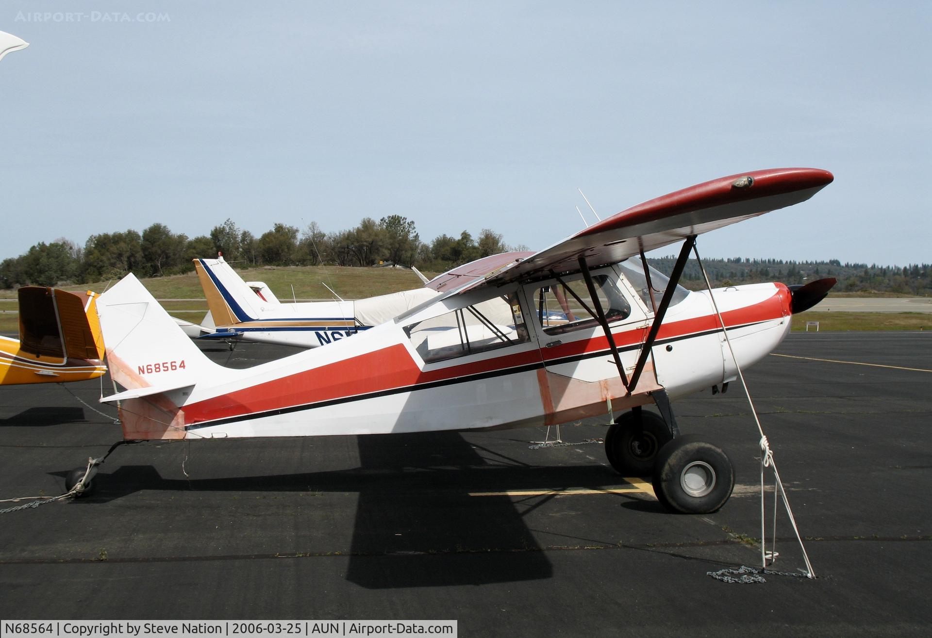 N68564, 1972 Bellanca 7GCBC C/N 394-72, 1972 Bellanca 7GCB with oversized tires and minus rudder at Auburn Municipal Airport, CA