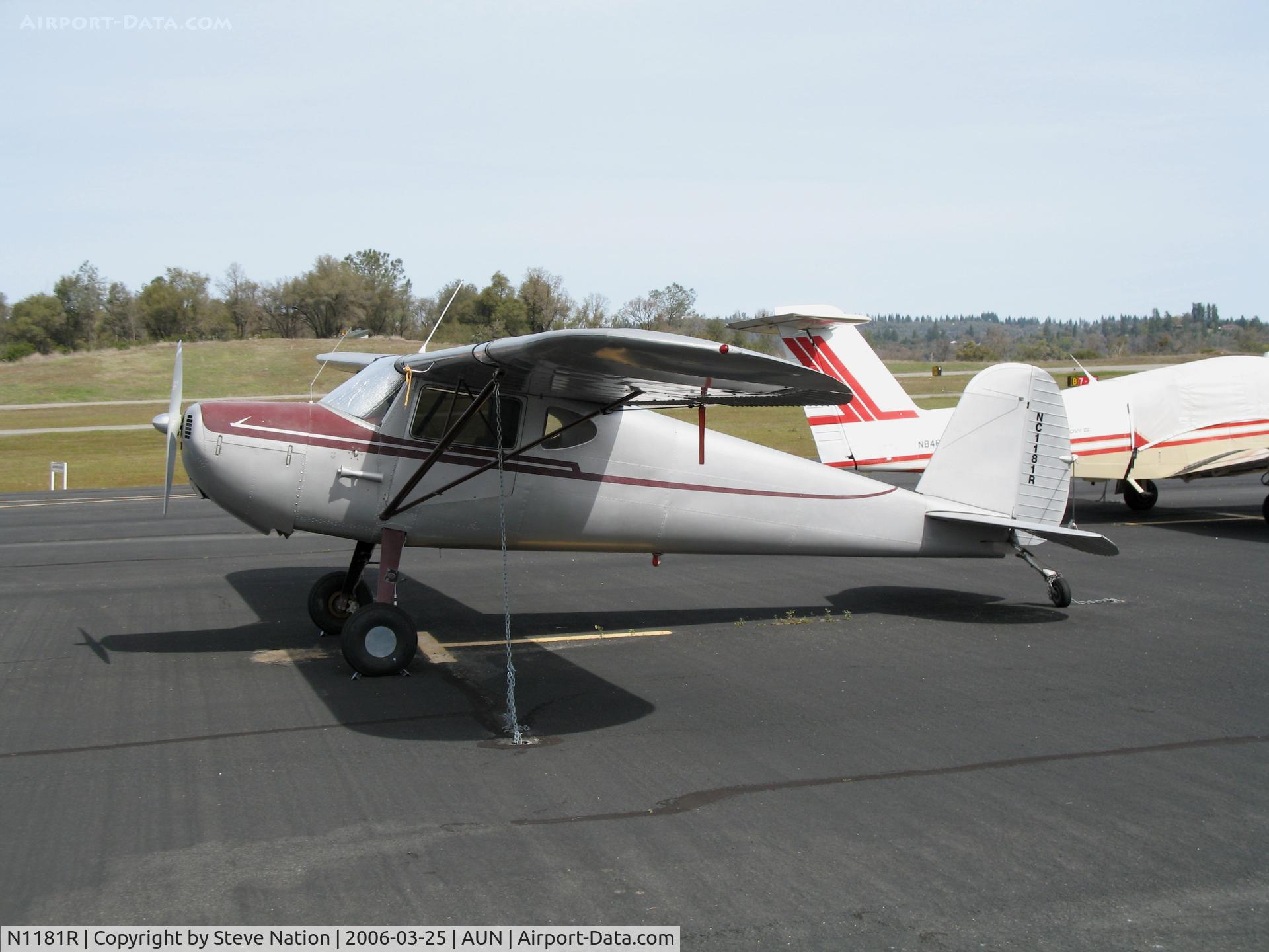 N1181R, 1946 Cessna 140 C/N 9365, 1946 Cessna 140 as NC1181R at Auburn Municipal Airport, CA