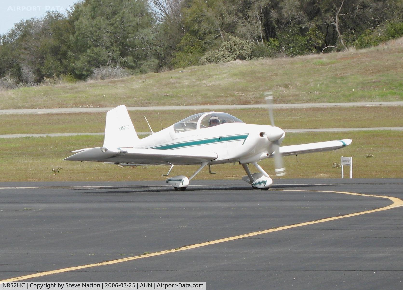 N852HC, Vans RV-6A C/N HC20852, 2003 Robert Campbell RV-6A homebuilt taxis in at Auburn Municipal Airport, CA