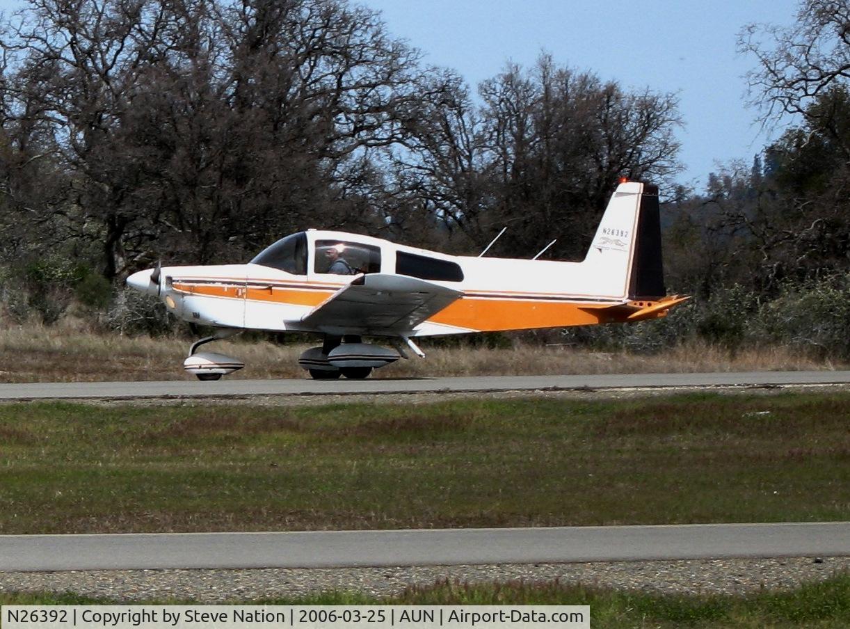 N26392, 1977 Grumman American AA-5A Cheetah C/N AA5A-0460, 1977 Grumman American AA-5A rolling out at Auburn Municipal Airport, CA
