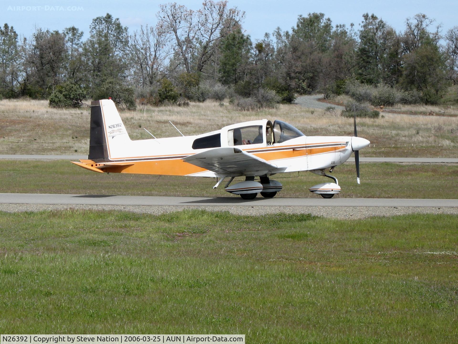 N26392, 1977 Grumman American AA-5A Cheetah C/N AA5A-0460, 1977 Grumman American AA-5A taxying in at Auburn Municipal Airport, CA