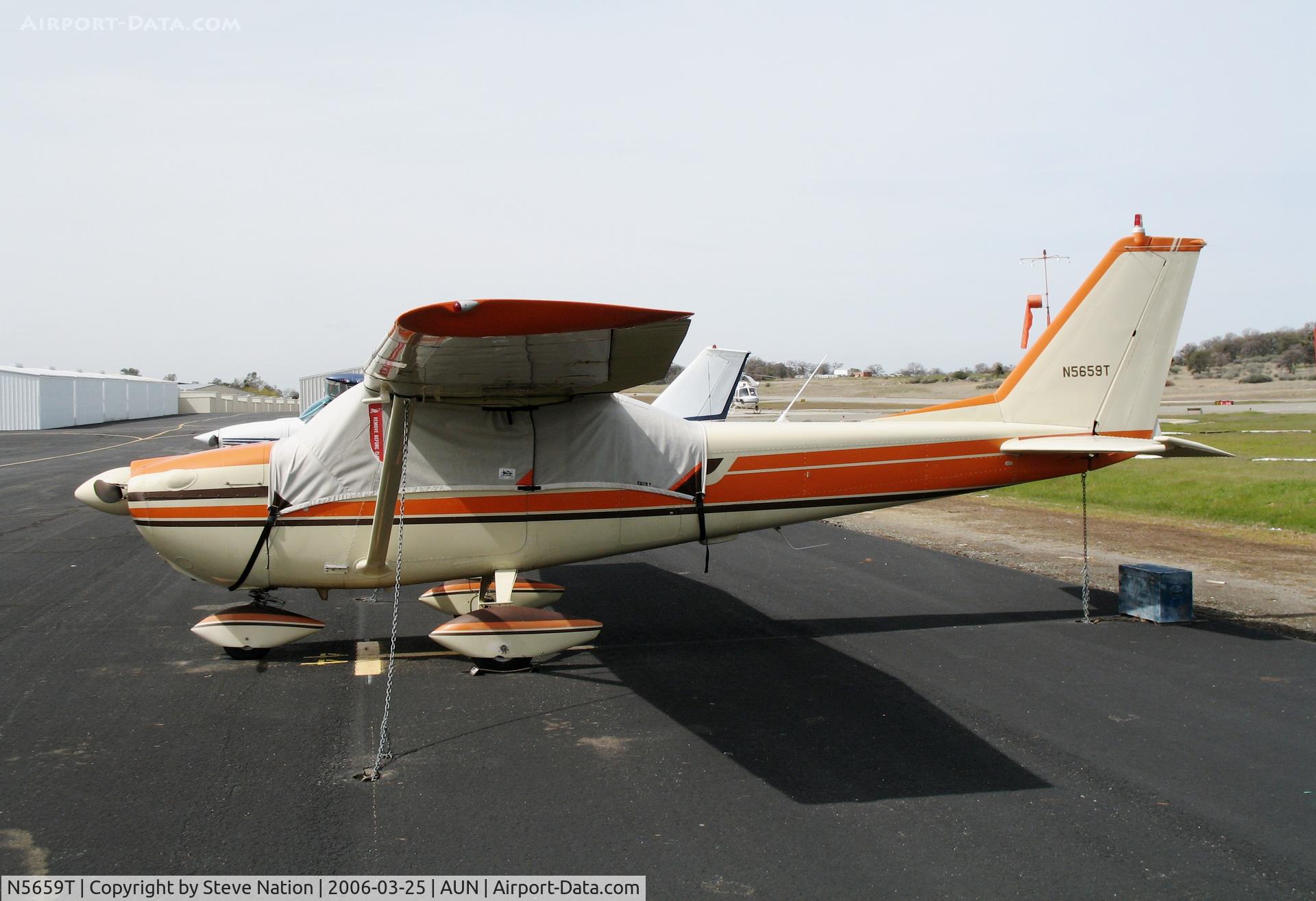N5659T, 1964 Cessna 172E C/N 17251559, 1964 Cessna 172E with cover at Auburn Municipal Airport, CA