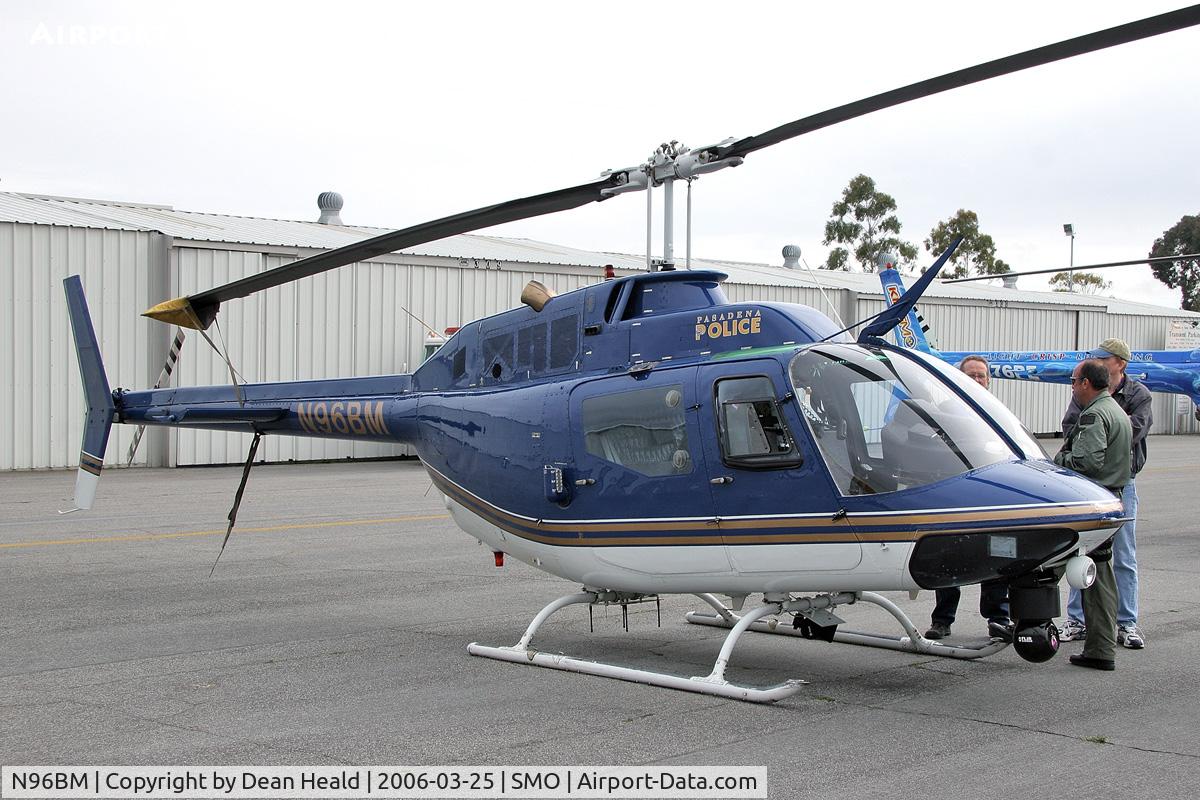 N96BM, Bell OH-58A C/N 72-21364, Pasadena PD helicopter N96BM on display at Santa Monica Municipal Airport (KSMO).
