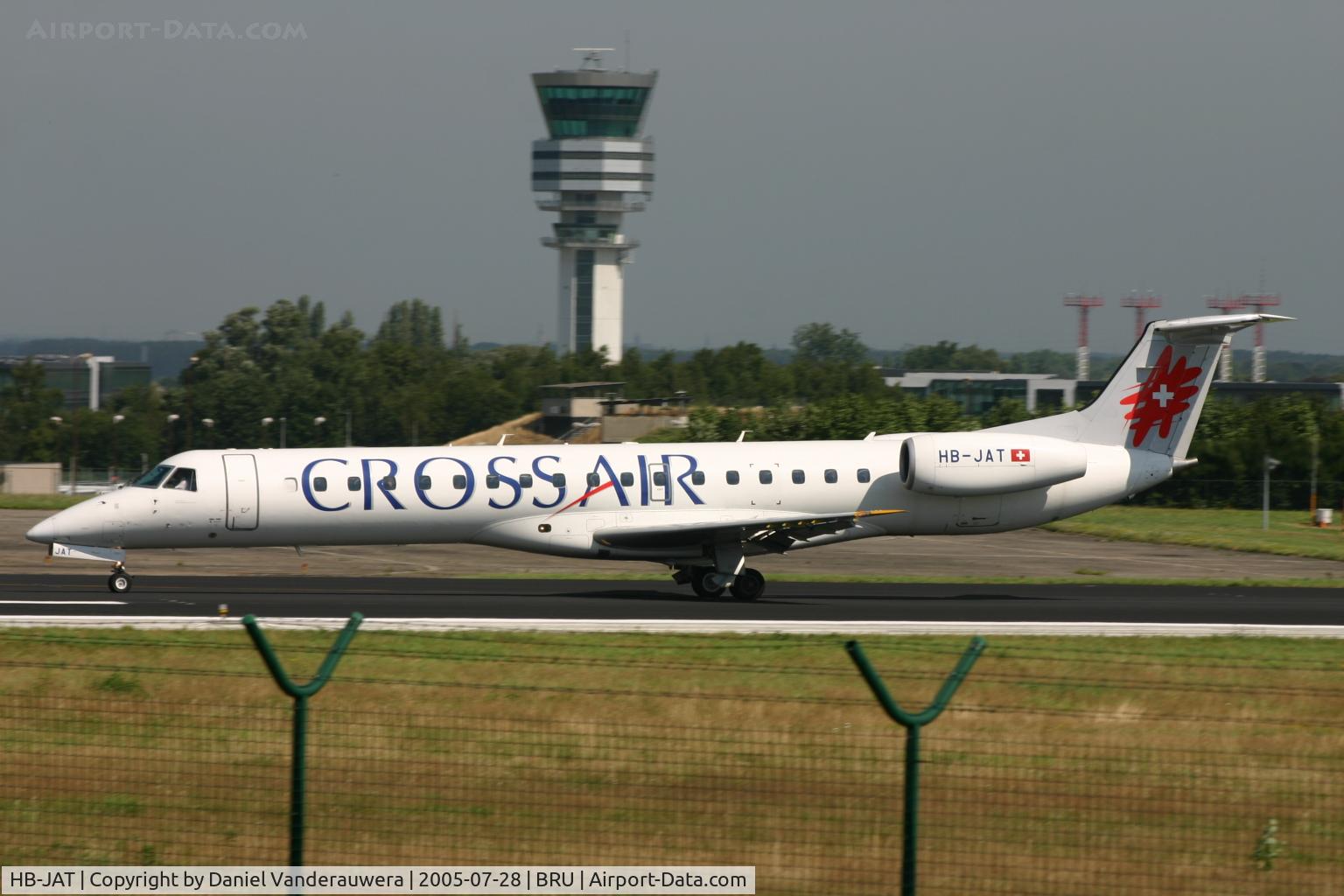 HB-JAT, 2002 Embraer EMB-145LU (ERJ-145LU) C/N 145564, just landed on rnw 25L