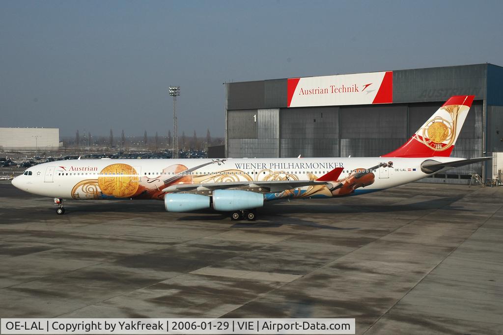 OE-LAL, 1999 Airbus A340-313 C/N 263, Austrian Airlines is promoting the 
