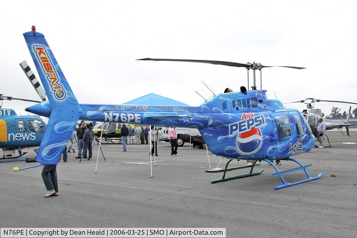 N76PE, 1975 Bell 206B C/N 1818, Diet Pepsi side of the KIIS FM / KTLA helicopter at Santa Monica Airport (KSMO).