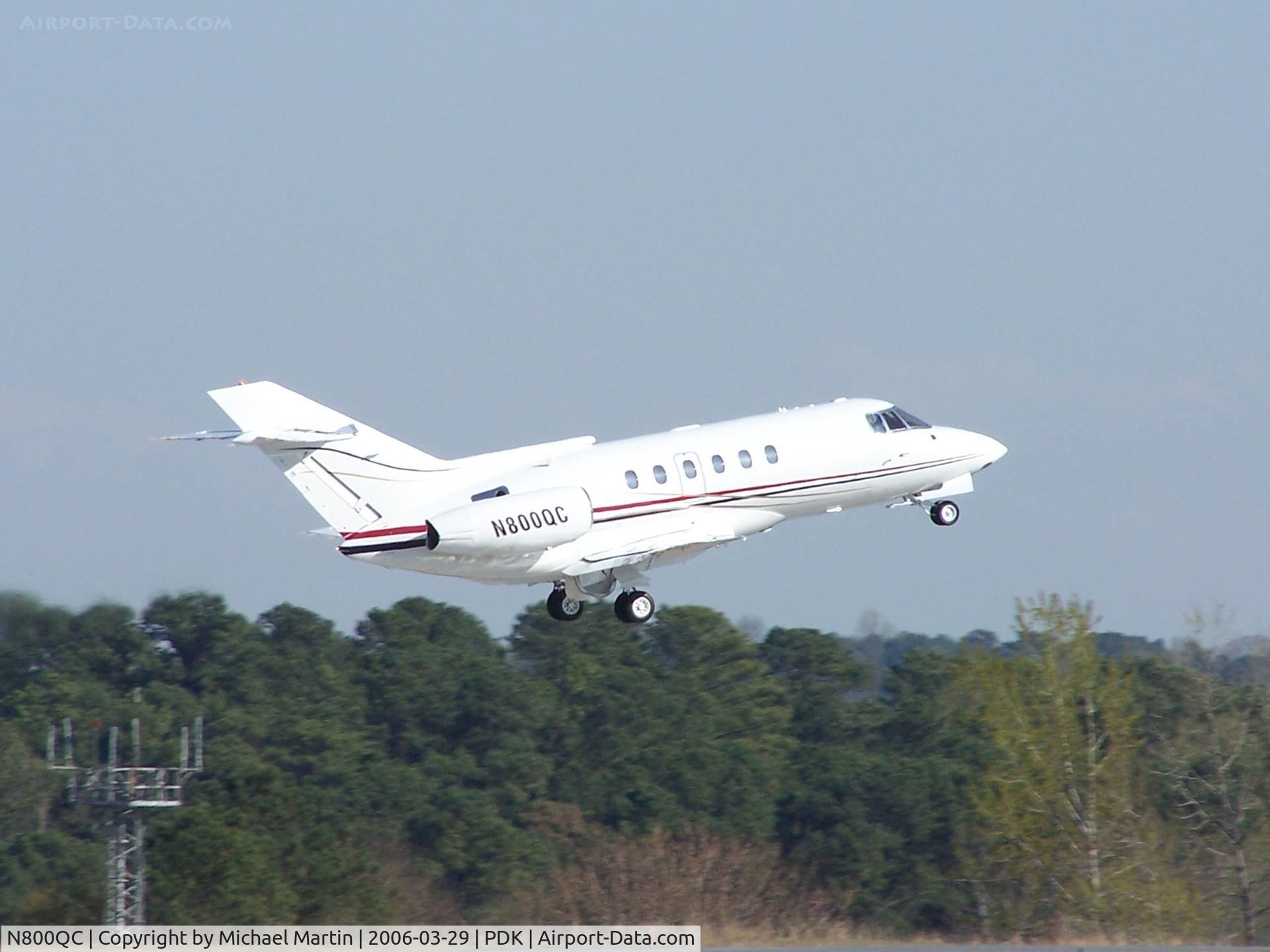 N800QC, British Aerospace BAe.125 Series 800A C/N 258174, Concrete Jet leaving Atlanta