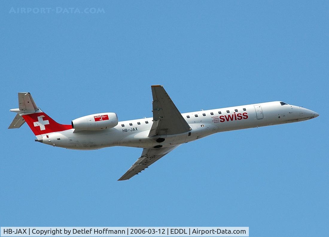 HB-JAX, 2002 Embraer EMB-145LU (ERJ-145LU) C/N 145588, Shortly after the start of the airport Düsseldorf Rhein-Ruhr Int'l Airport