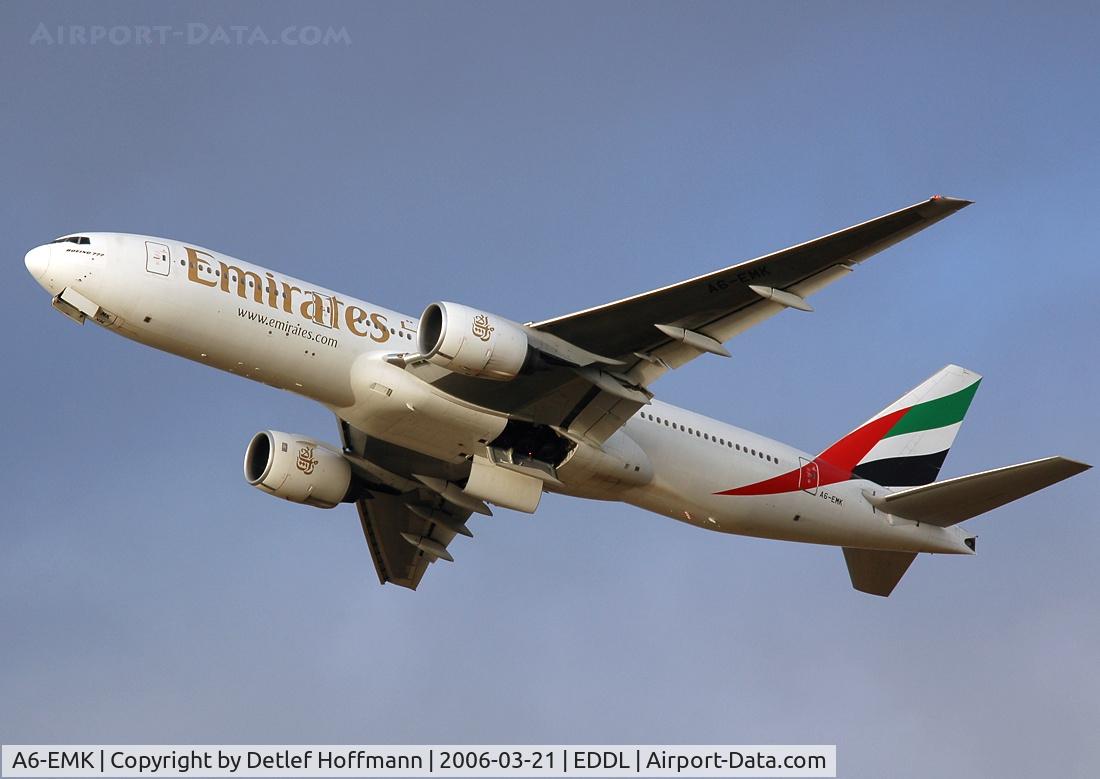 A6-EMK, 1998 Boeing 777-21H/ER C/N 29324, After the start of the Düsseldorf international airport