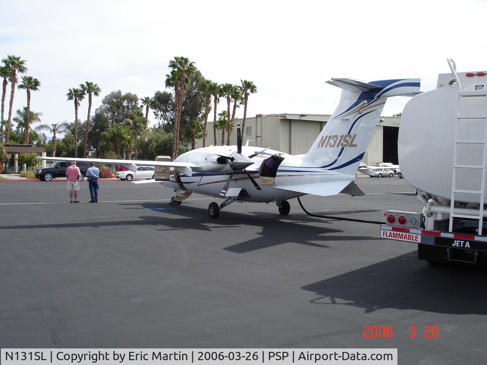N131SL, 2005 Piaggio P-180 C/N 1097, Refueling at Palm Springs