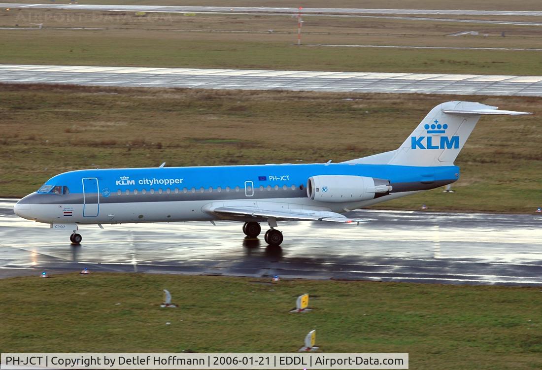 PH-JCT, 1995 Fokker 70 (F-28-0070) C/N 11537, on the taxiway DUS Düsseldorf International Airport
