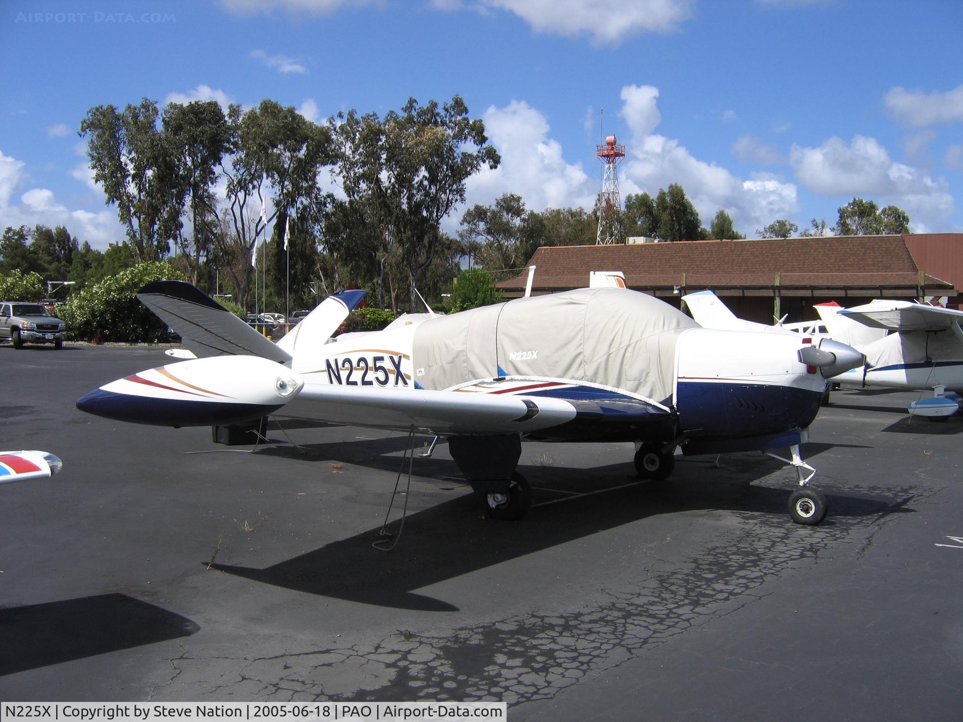 N225X, 1957 Beech H35 Bonanza C/N D-5032, at Palo Alto Municipal Airport, CA