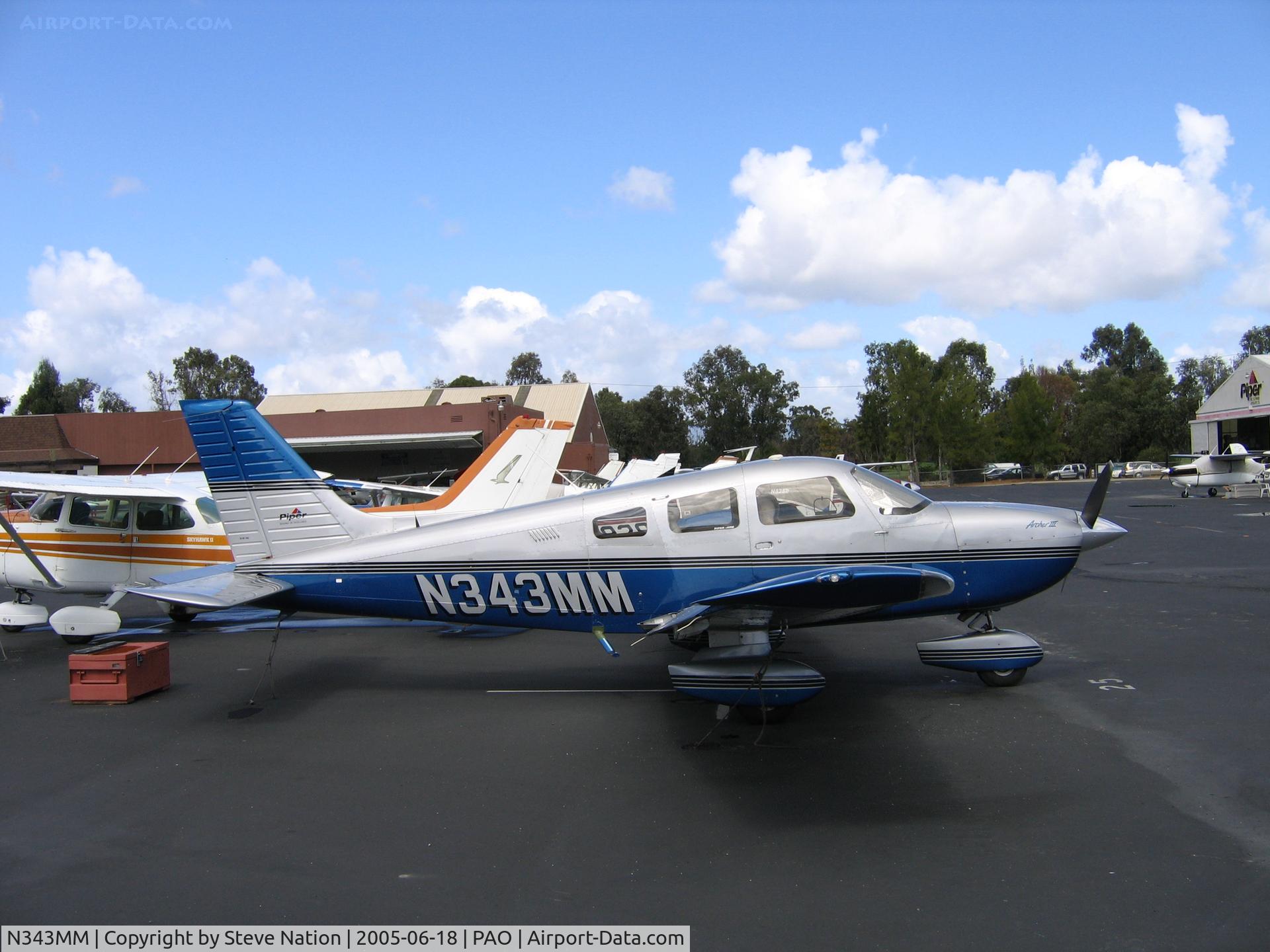 N343MM, 1999 Piper PA-28-181 C/N 28-43266, at Palo Alto Municipal Airport, CA