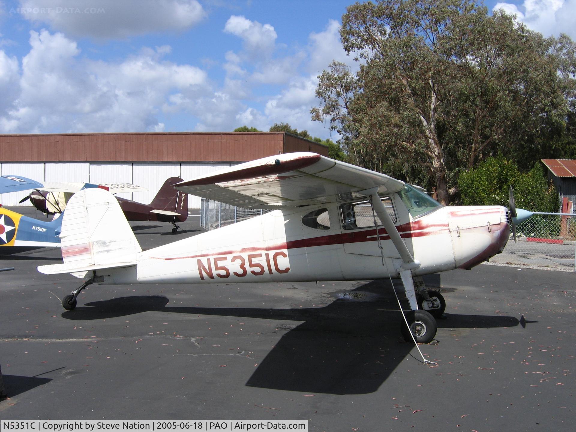 N5351C, 1950 Cessna 140A C/N 15482, at Palo Alto Municipal Airport, CA
