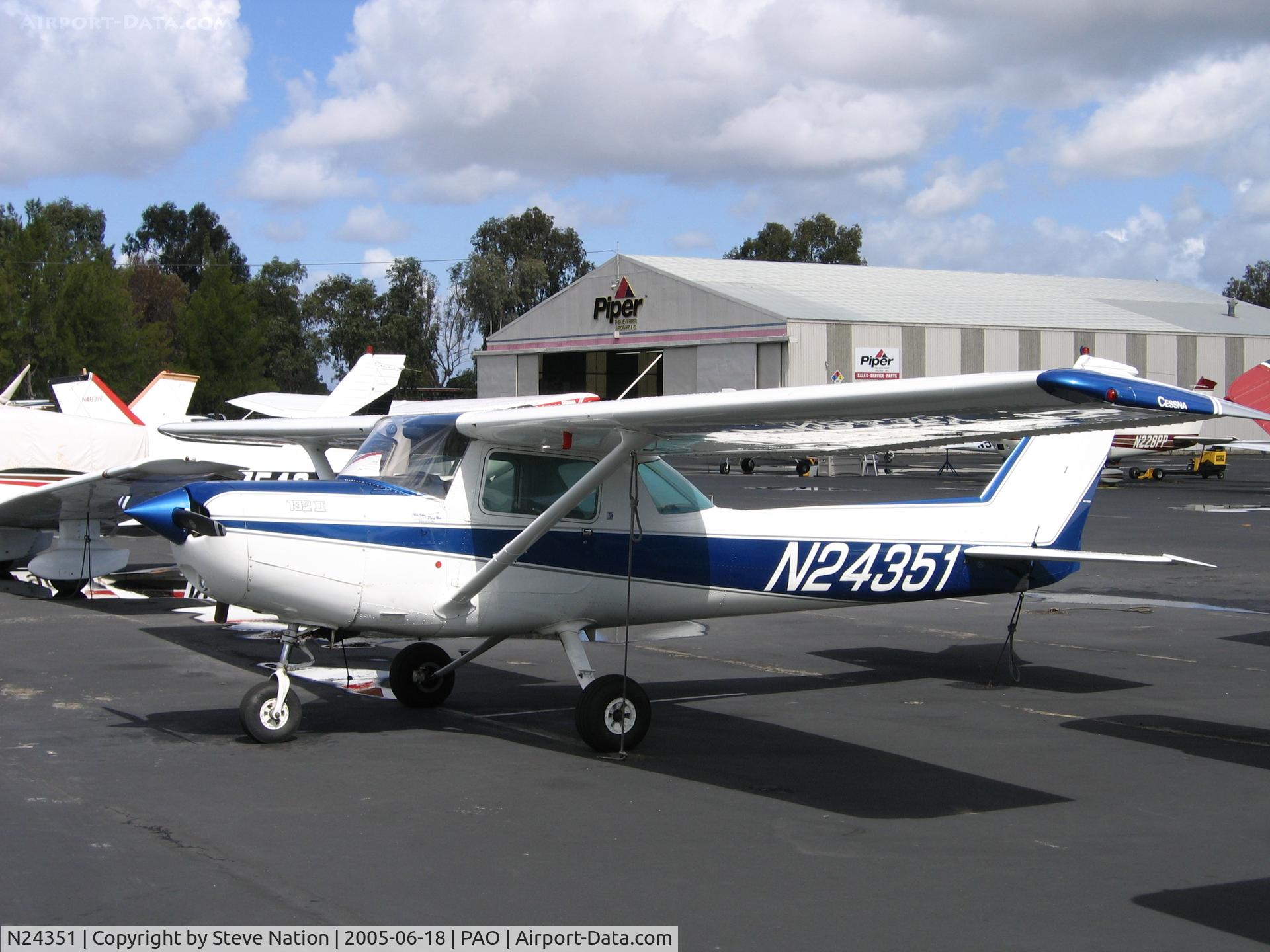 N24351, 1977 Cessna 152 C/N 15280230, at Palo Alto Municipal Airport, CA