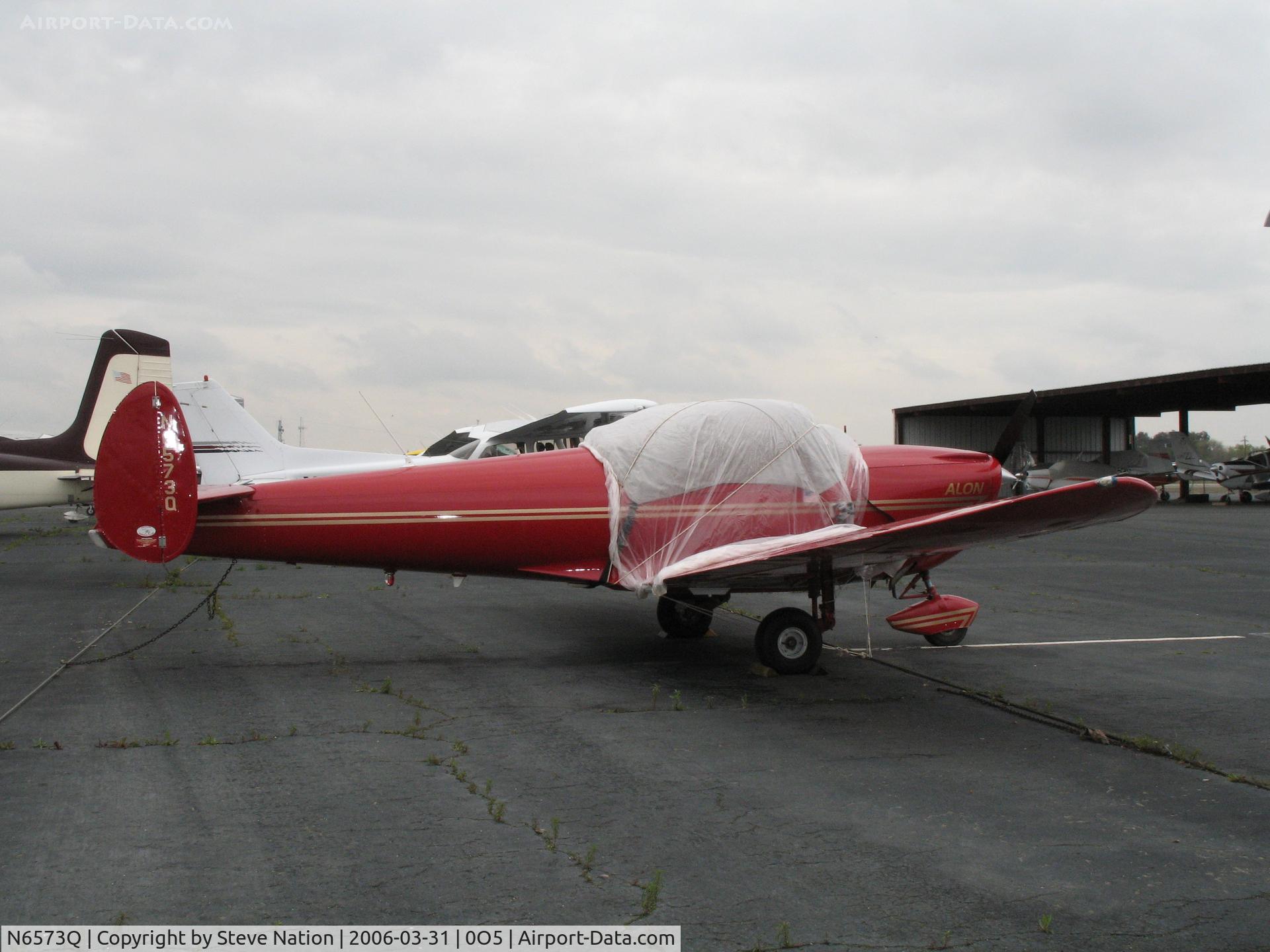 N6573Q, 1965 Alon A2 Aircoupe C/N A-73, Bright red Alon A2 @ University Airport, Davis, CA