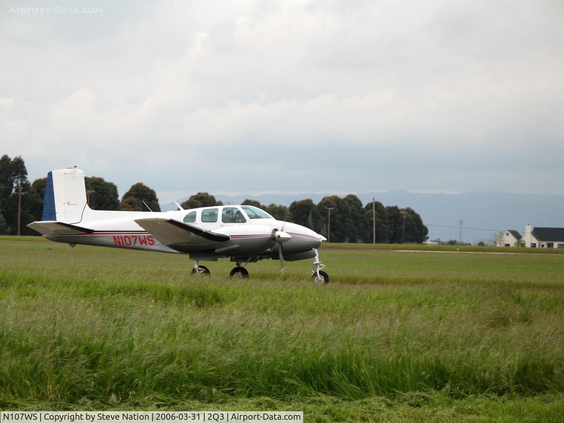 N107WS, 1959 Beech 50 Twin Bonanza C/N GH-107, Looking like Shannon, Ireland but really Yolo County Airport, Woodland, CA