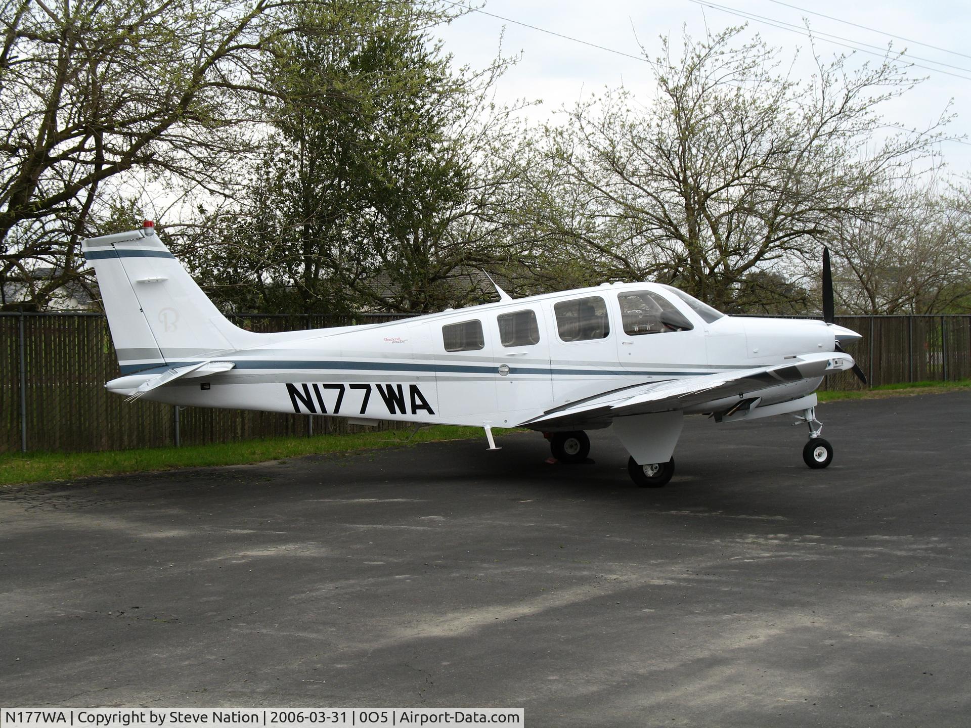 N177WA, Raytheon Aircraft Company G36 C/N E-3663, Undergoing maintenance @ Woodland-Watts Airport, CA