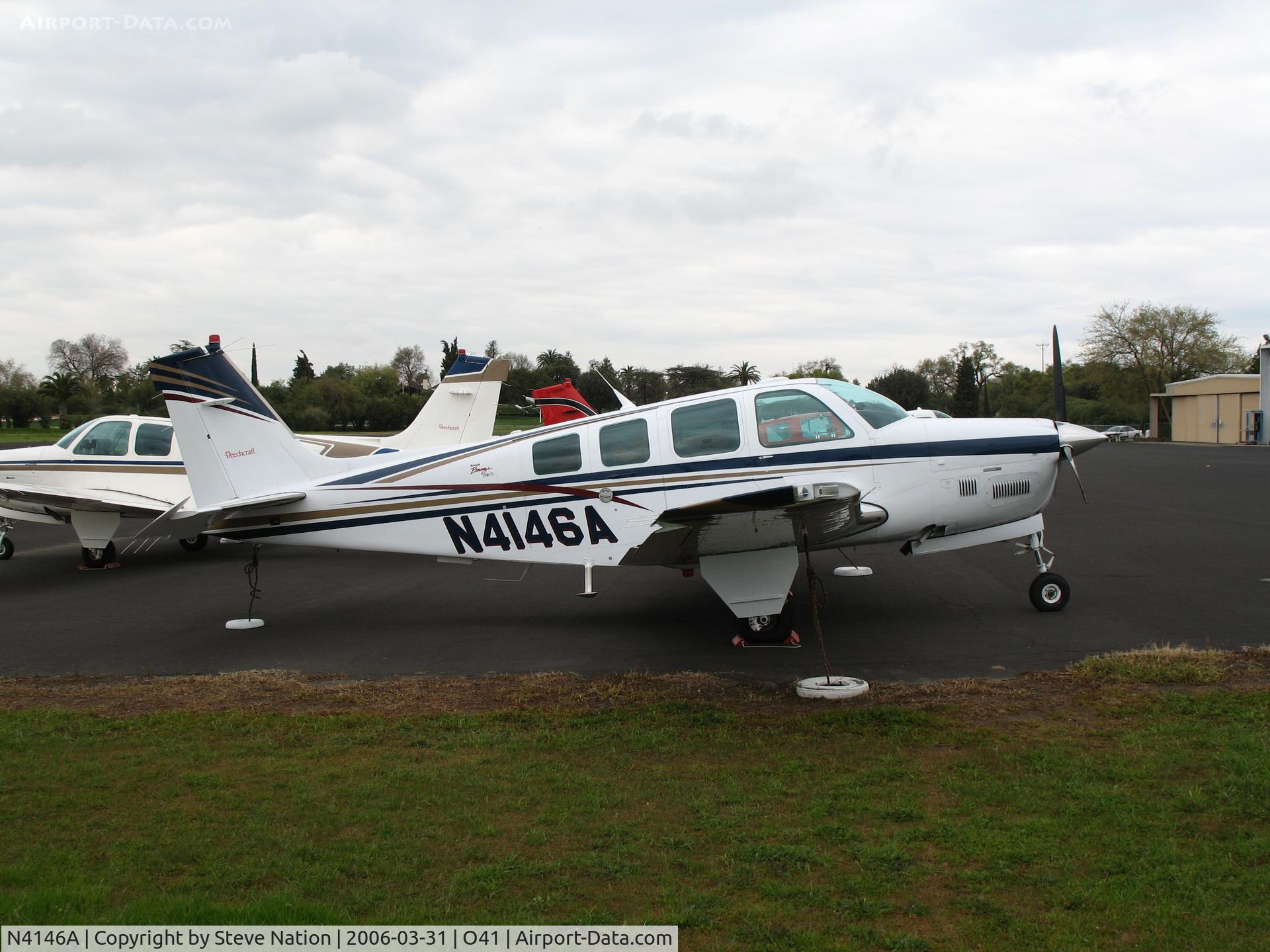 N4146A, 1999 Raytheon Aircraft Company B36TC Bonanza C/N EA-646, In for checks at Woodland-Watts Airport, CA