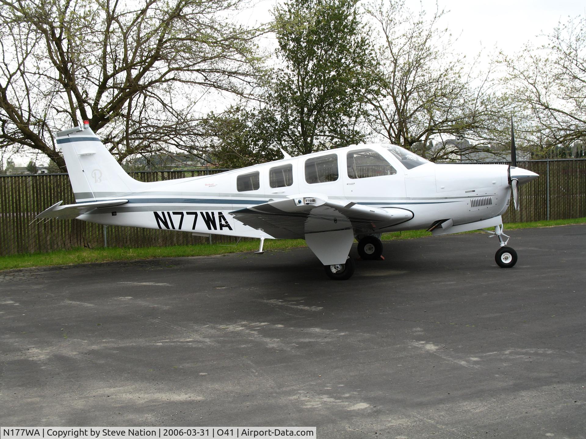 N177WA, Raytheon Aircraft Company G36 C/N E-3663, Woodland Aviation is master Beech maintence operation loated @ Woodland-Watts Airport, CA